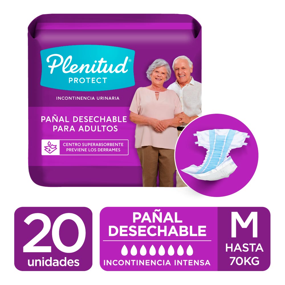 Pañales para Adulto Plenitud Protect Talla M 20 Und