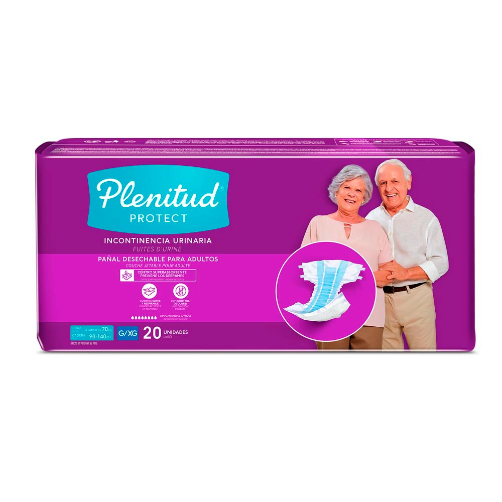 Pañales para Adulto Plenitud Protect Talla G/XG 20 Und