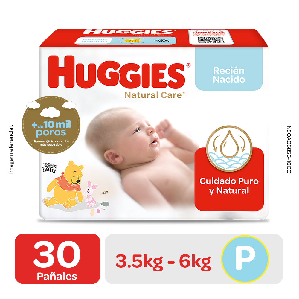 Pañal Huggies Natural Care Talla P 30 Und
