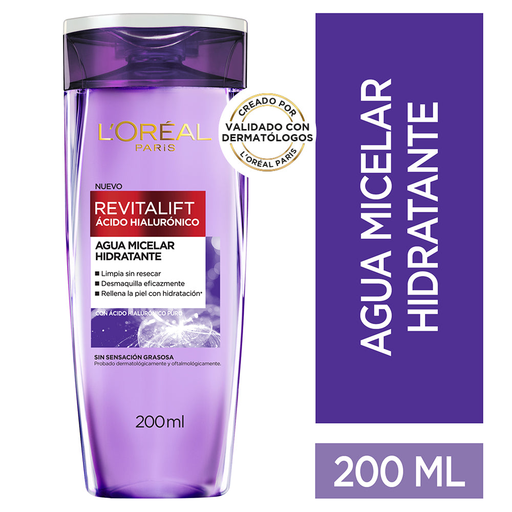 Agua Micelar L'Oréal Paris Skin Care Ácido Hialurónico 200 Ml