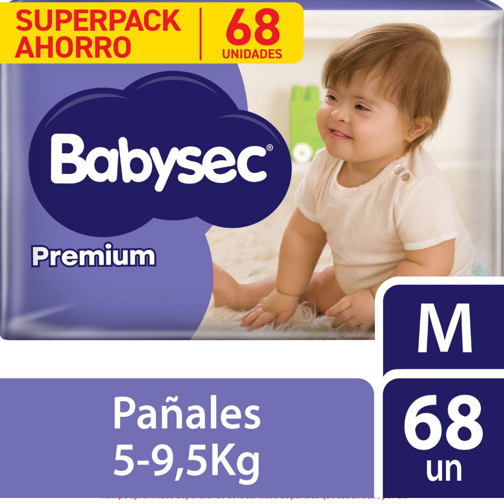 Pañales Babysec Premium M 68 Und