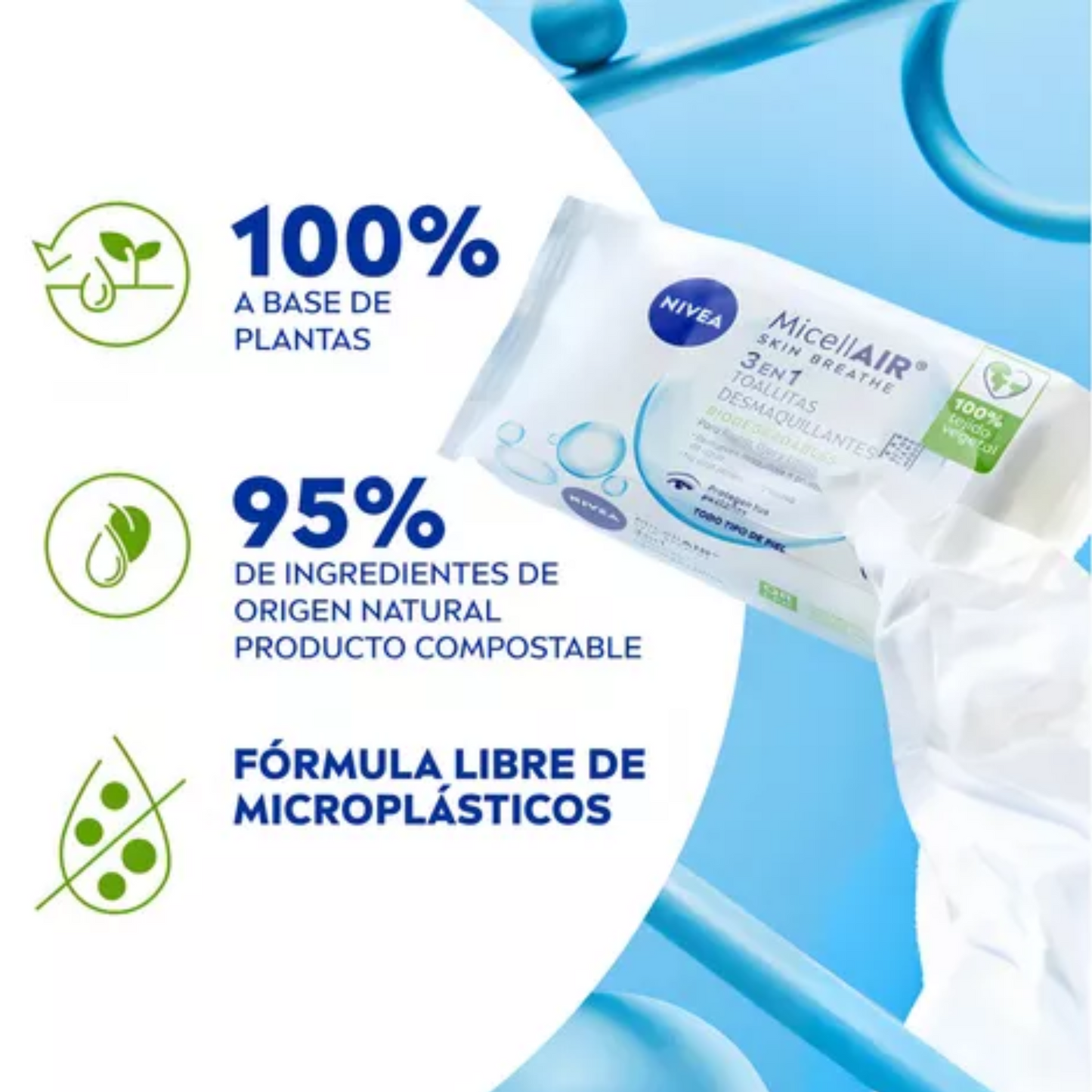 Toallitas Desmaquillantes Biodegradables Micellair 25 Und