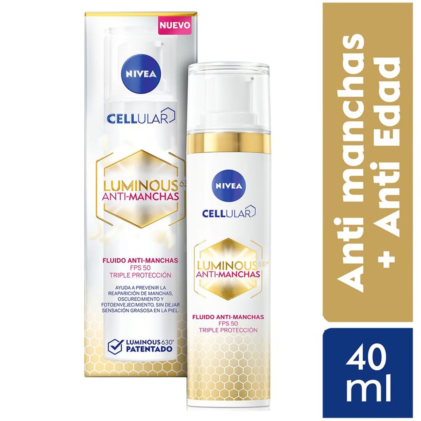 Nivea Cellular Luminous 630° Fluido Día Spf 50 Antimanchas 40 Ml