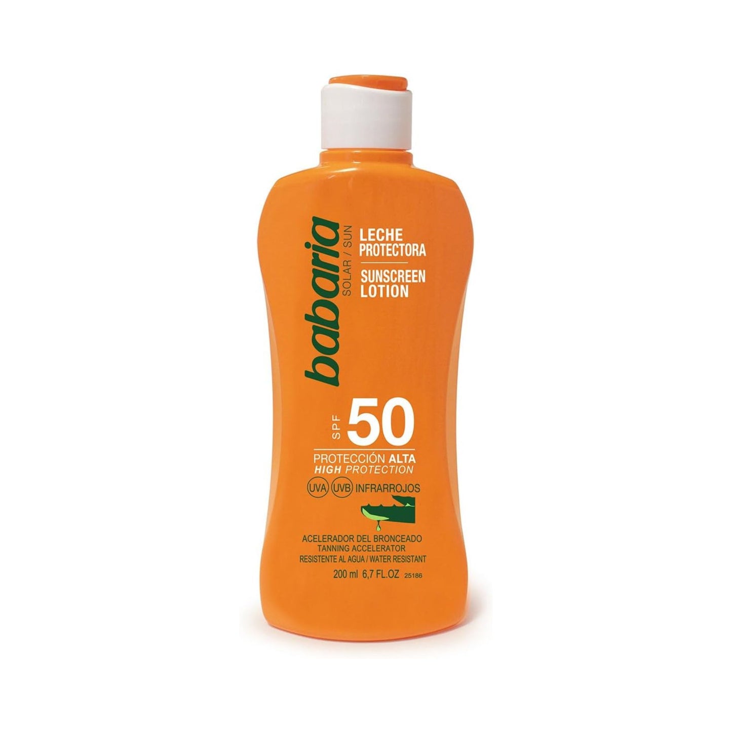 Protector Solar Babaria SPF 50 - Acelerador del Bronceado Resistente al Agua 200 Ml