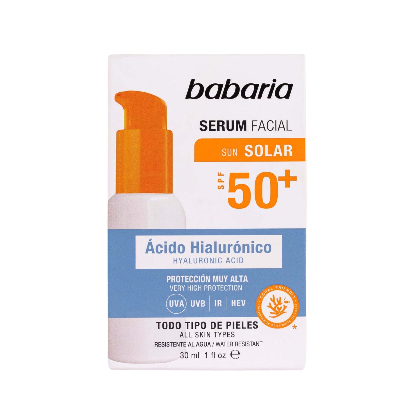 Serum Facial Solar Ácido Hialurónico Babaria SPF 50+ 30 Ml