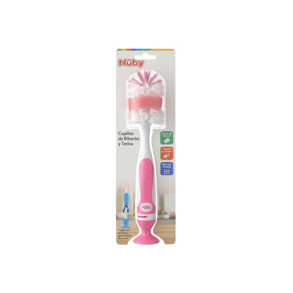 Cepillo Para Biberón Y Tetina Nuby Rosado