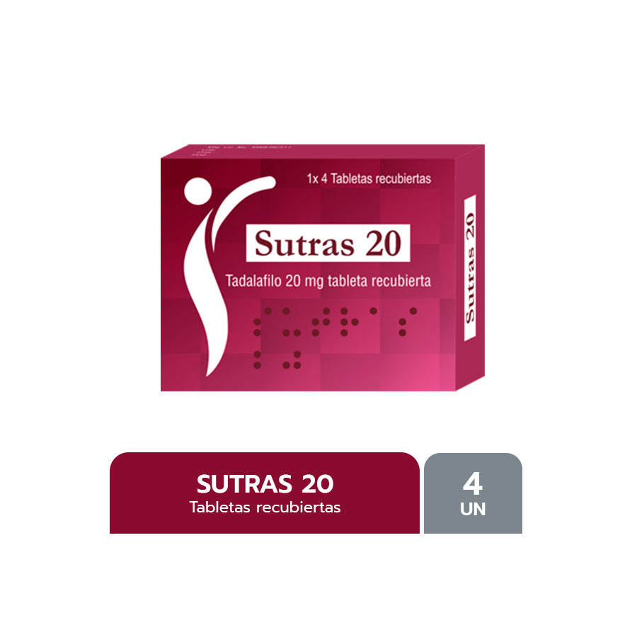Sutras Tadalafilo 20 Mg 4 Tab