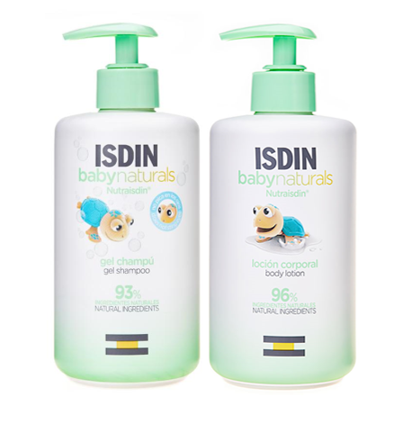 Pack Isdin Baby Naturals Gel Champú 200 Ml + Isdin Baby Naturals Loción Corporal 400 Ml