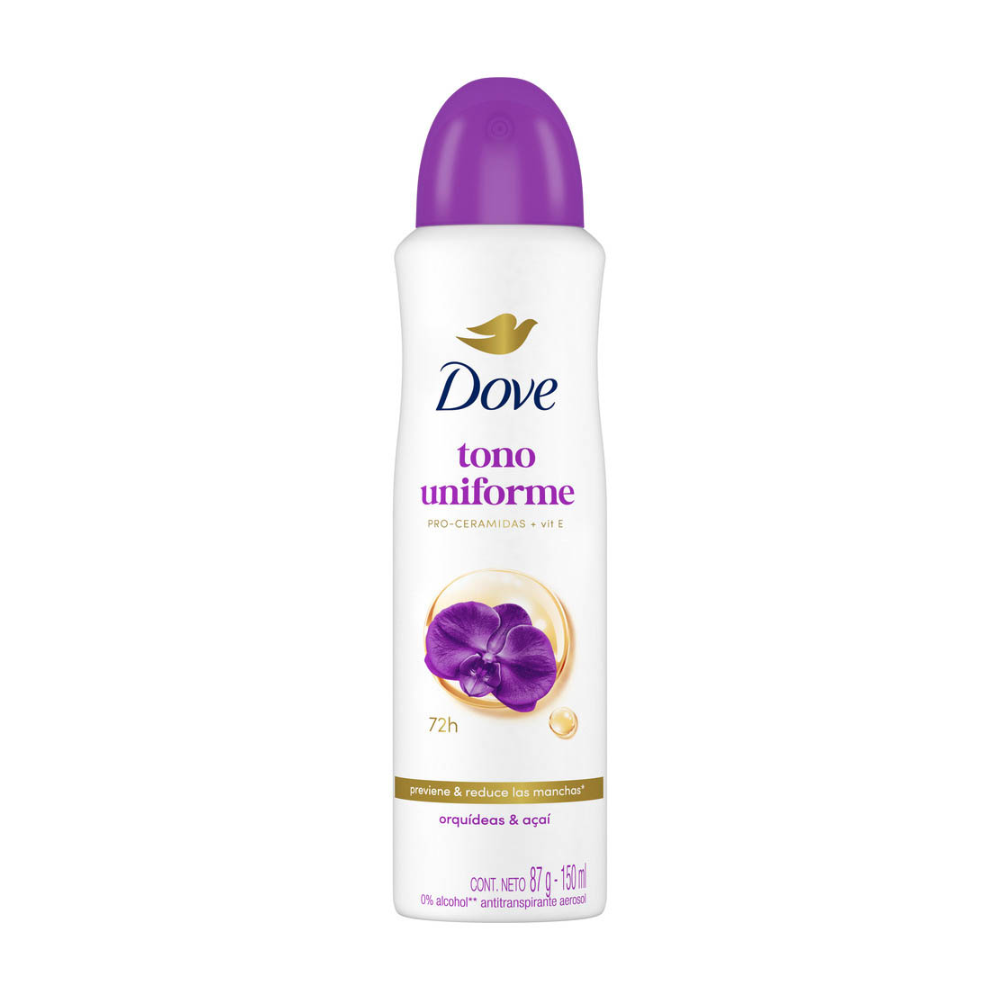 Desodorante en Spray Dove Tono Uniforme Orquídeas y Acaí 150 Ml