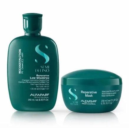Pack Shampoo y Mascarilla Reparación Capilar Alfaparf Semi Di Lino Reconstruction