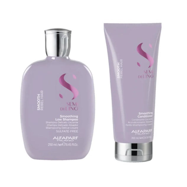 Pack Shampoo y Acondicionador Control de Frizz y Suavidad Alfaparf Semi Di Lino Smooth