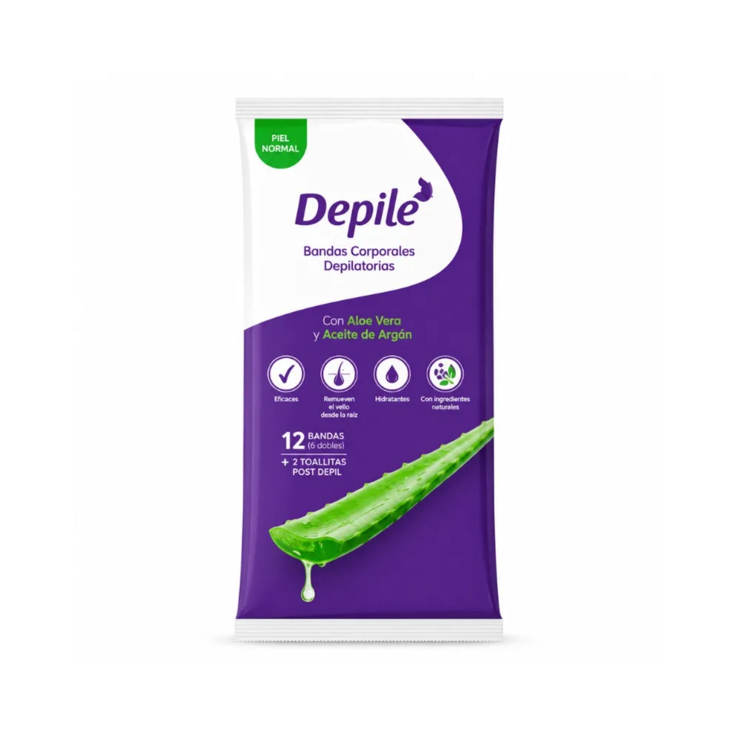 Depilé Bandas Depilatorias Corporales Aloe Vera Piel Seca 12 Und