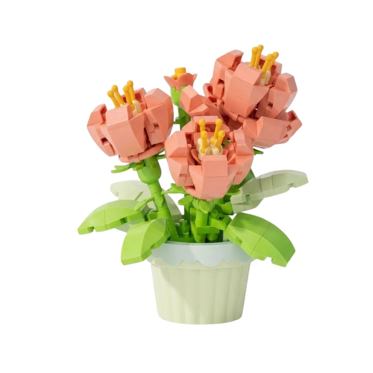 Kit Diy de Peonias en Maceta Tipo Lego 279 Piezas