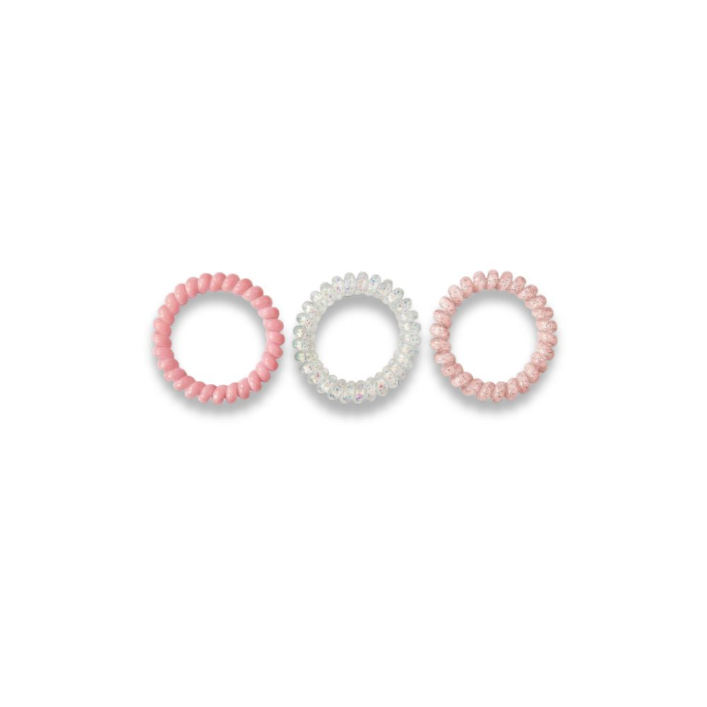 Ligas para el Cabello Espiral Tonos Rosa 3 und