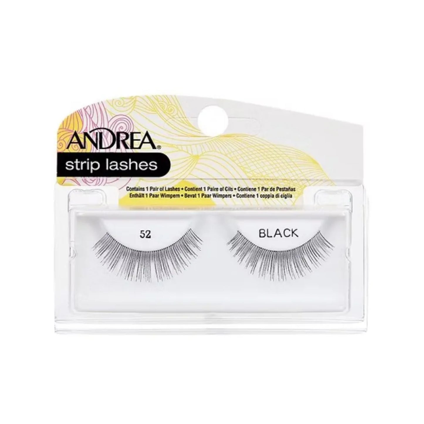 Par de Pestañas en Tira Andrea Strip Lashes #52 Black 1 Und