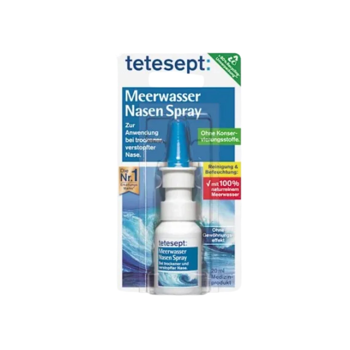 Spray Nasal De Agua De Mar Tetesept · Producto Alemán · 20 Ml