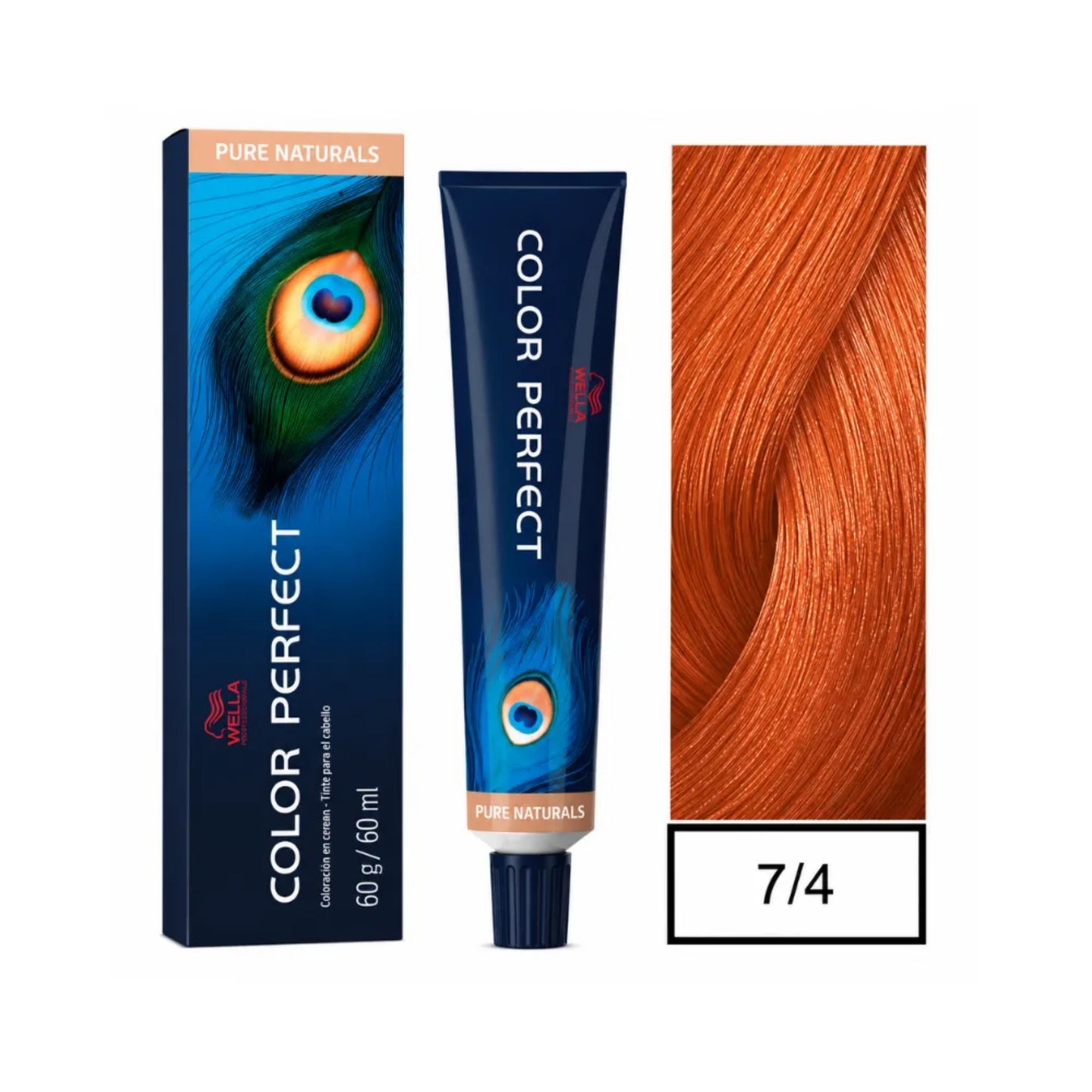 Tinte Color Perfect Wella 7/4 Rubio Mediano Rojo 60 G