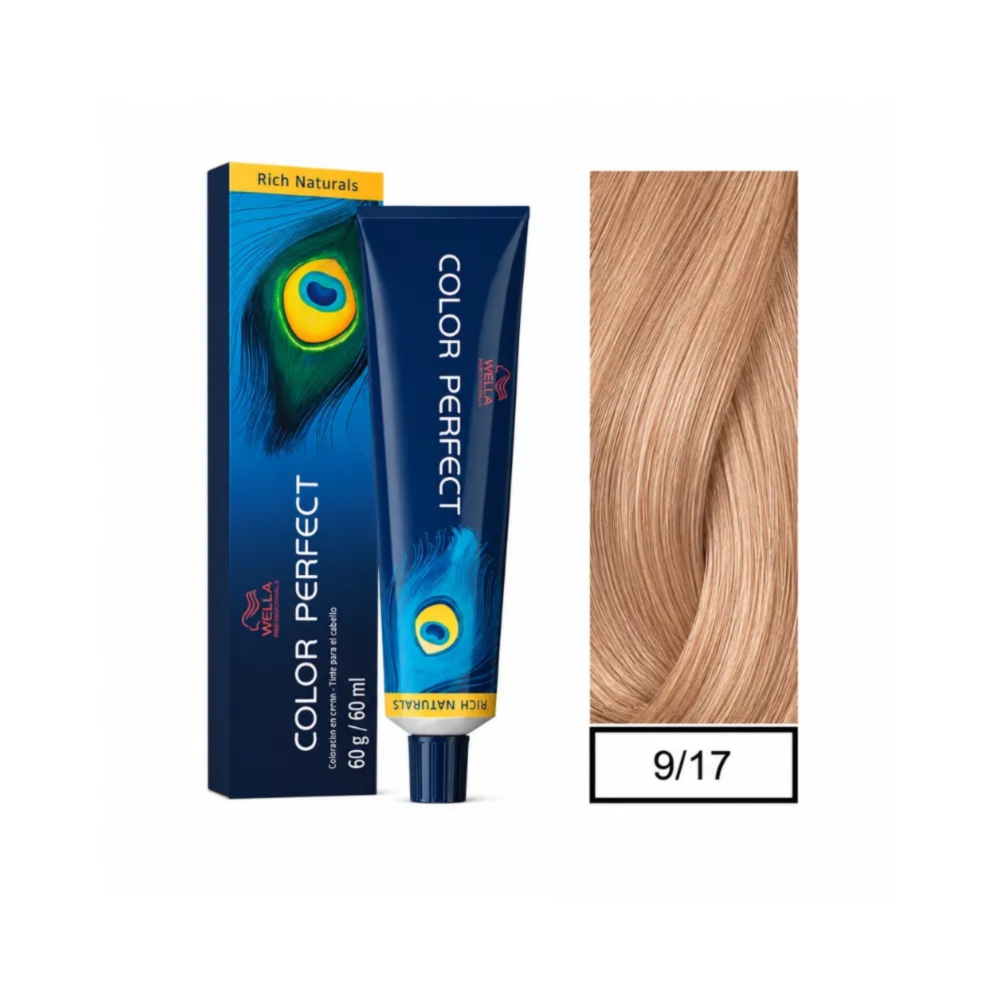 Tinte Color Perfect Wella 9/17 Rubio Extra Claro Ceniza Marrón 60 G