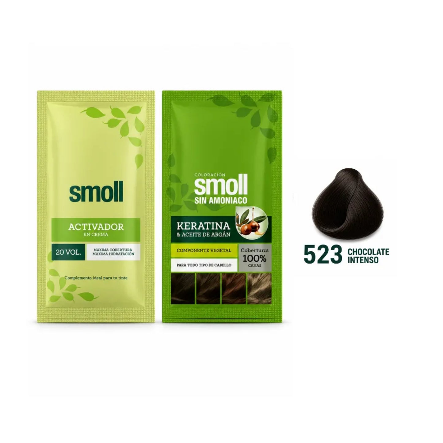 Tinte Smoll Sin Amoniaco 523 Chocolate Intenso Sachet 50 Ml + Oxigenta Vol 20 50 Ml