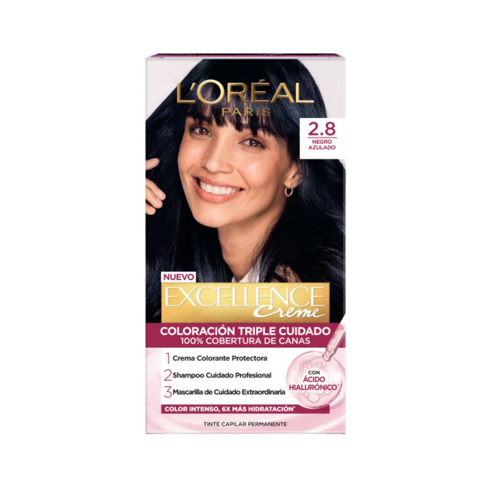 Tinte para Cabello Excellence Creme 2.8 Negro Azulado Caja 1 Und