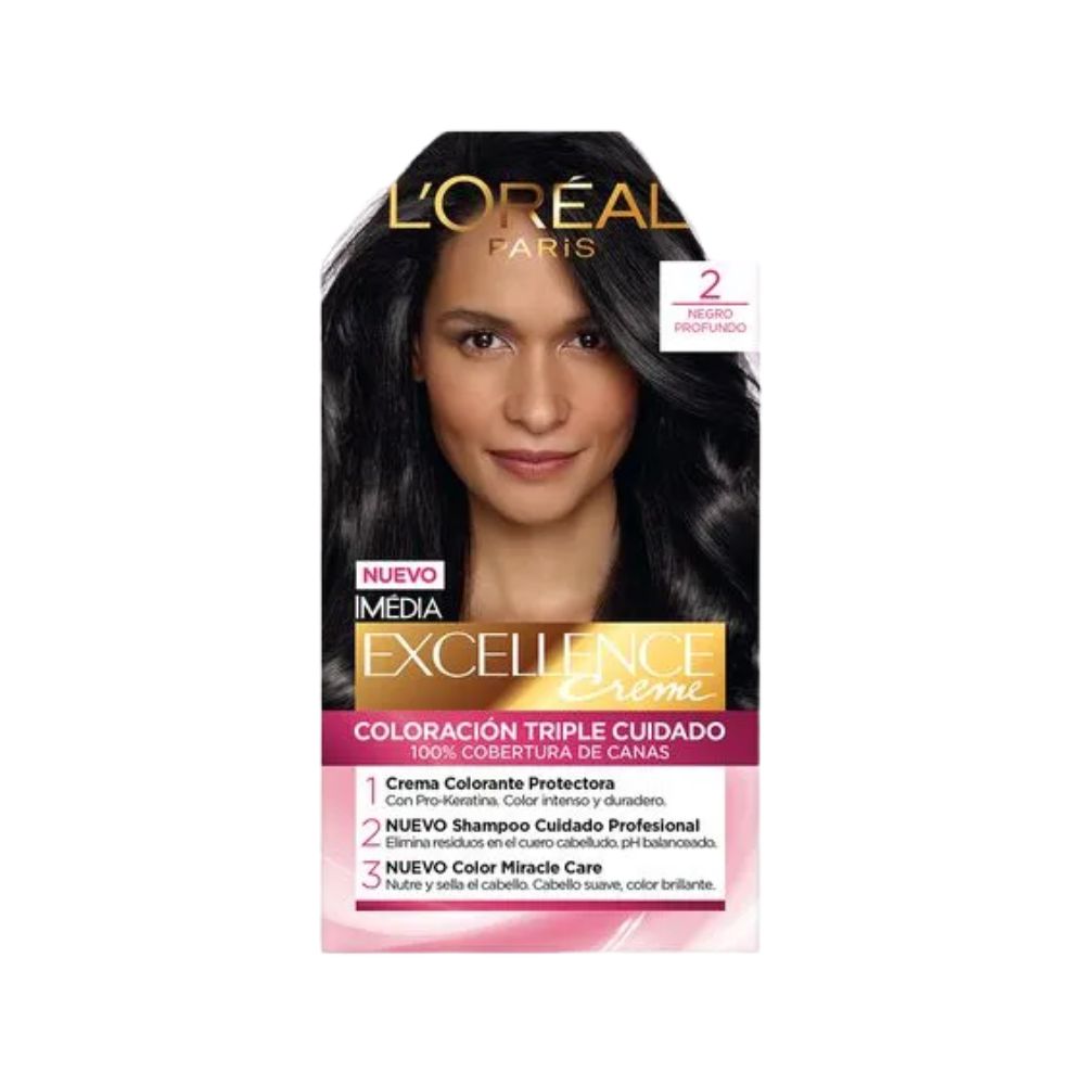 Tinte para Cabello Excellence Creme 2 Negro Profundo Caja 1 Und