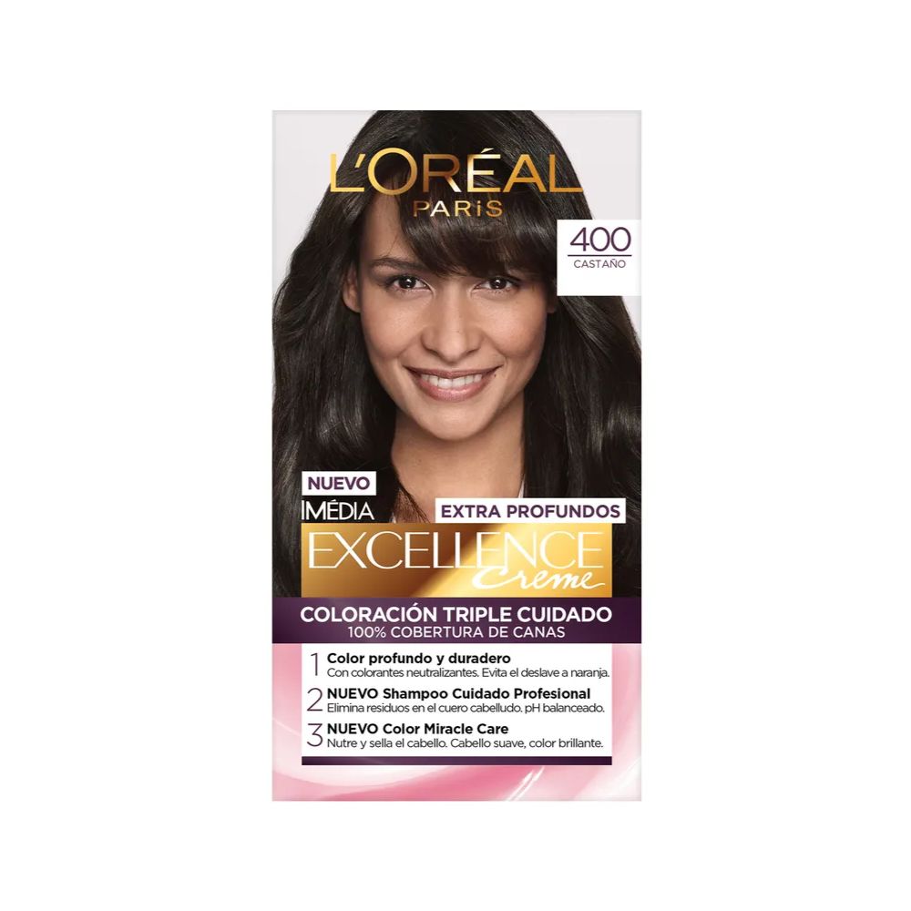 Tinte para Cabello Excellence Creme 400 Castaño Caja 1 Und