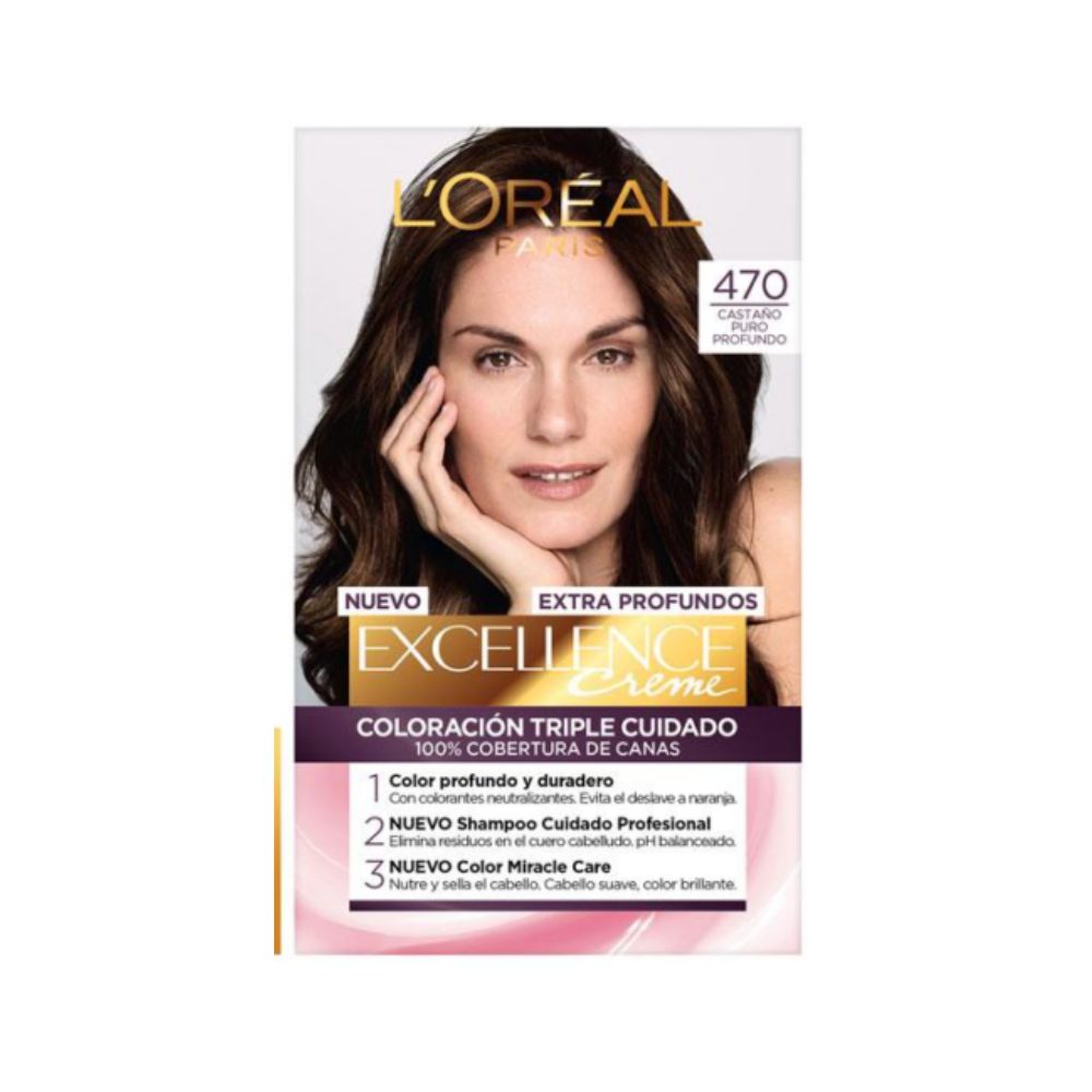 Tinte para Cabello Excellence Creme 470 Rubio Caoba Profundo Caja 1 Und