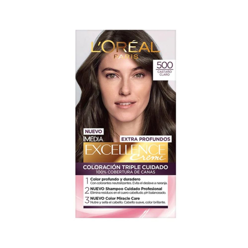 Tinte para Cabello Excellence Creme 500 Castaño Claro Caja 1 Und