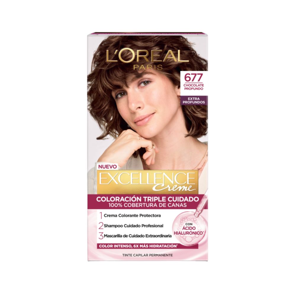 Tinte para Cabello Excellence Creme 677 Chocolate Profundo Caja 1 Und