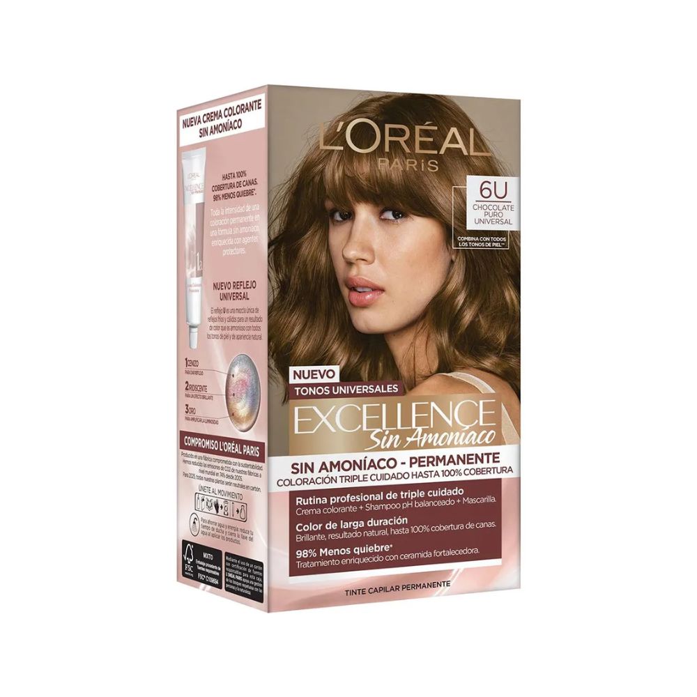 Tinte para Cabello Excellence Sin Amoniaco 6 U Chocolate Puro Universal Caja 1 Und