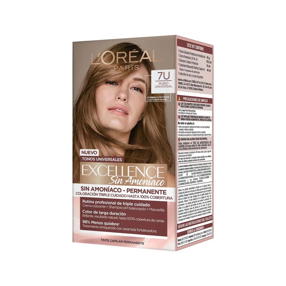 Tinte para Cabello Excellence Sin Amoniaco 7 U Rubio Universal Caja 1 Und