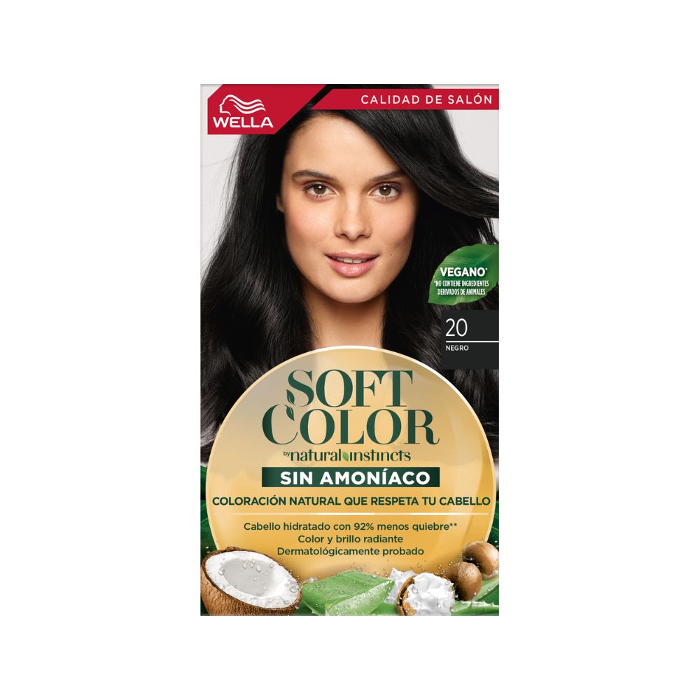 Tinte para Cabello Soft Color Sin Amoniaco 20 Negro Caja 1 Und