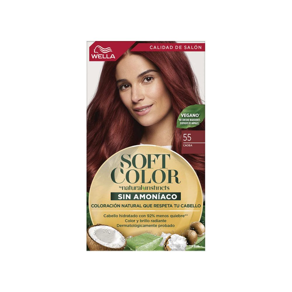 Tinte para Cabello Soft Color Sin Amoniaco 55 Caoba Caja 1 Und