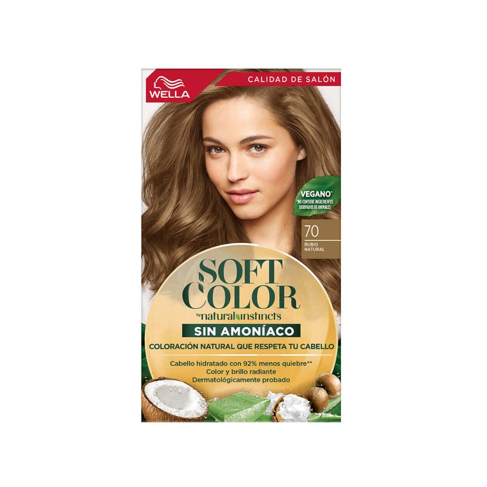 Tinte para Cabello Soft Color Sin Amoniaco 70 Rubio Natural Caja 1 Und