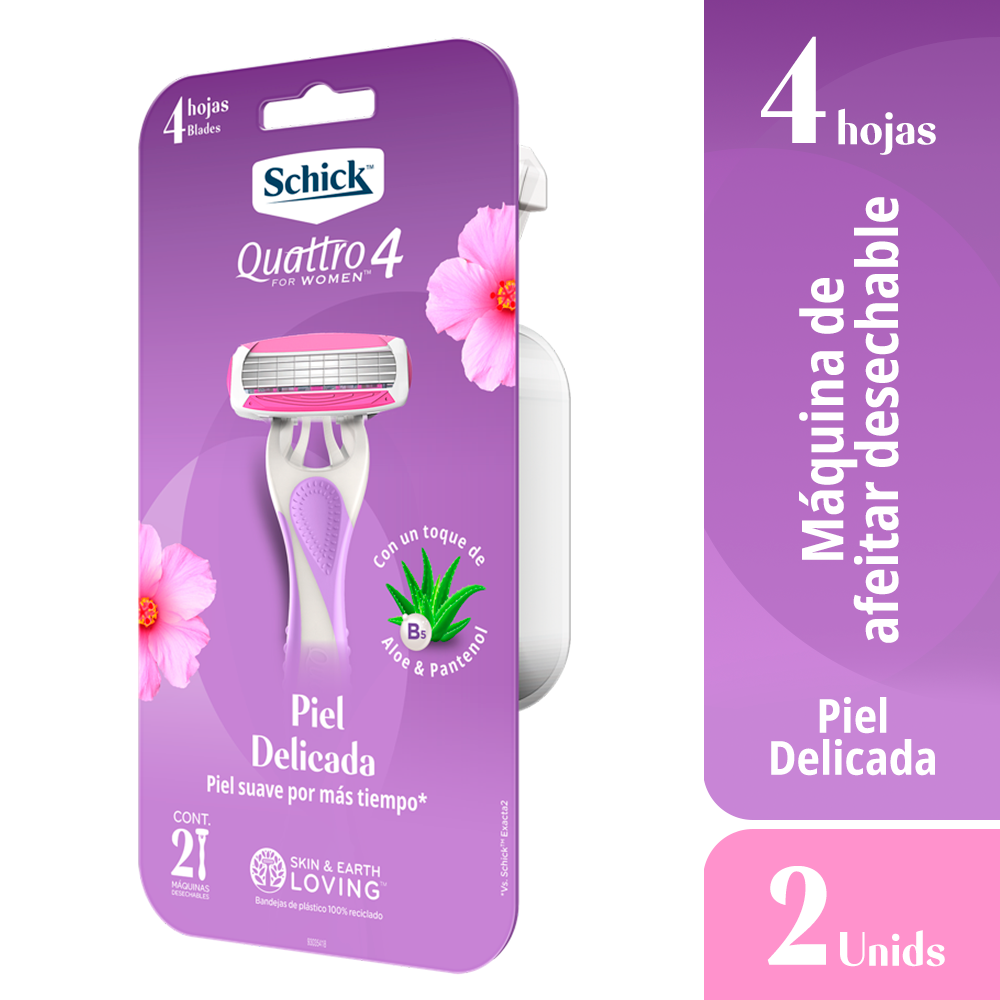 Máquina de Afeitar Quattro Mujer Schick 2 Und