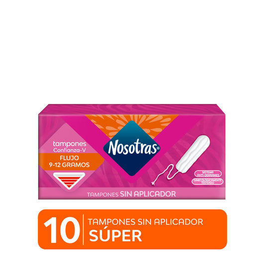 Tampones Nosotras Súper Sin Aplicador 10 Und