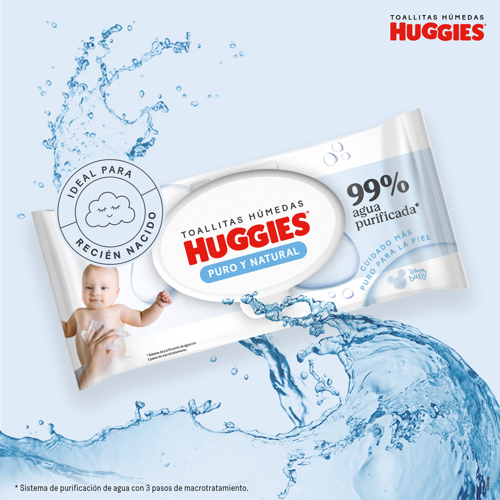 Toallitas Húmedas Huggies Puro y Natural 80 Und - 6 Paquetes