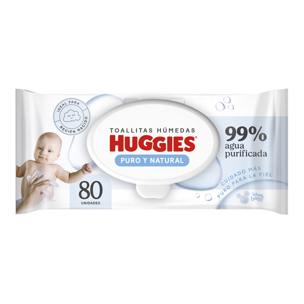 Toallitas Húmedas Huggies Puro y Natural 80 Und - 6 Paquetes