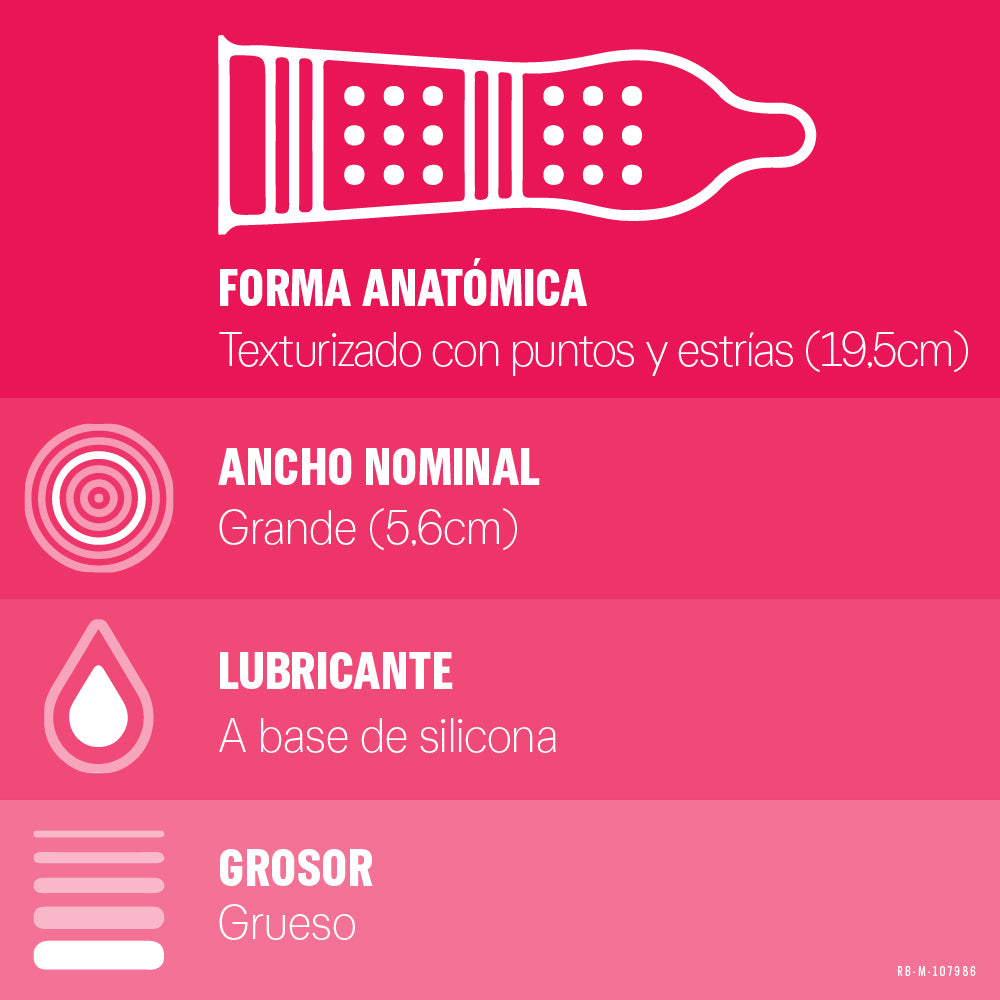 Pack Condones Durex Máximo Placer 12 Und
