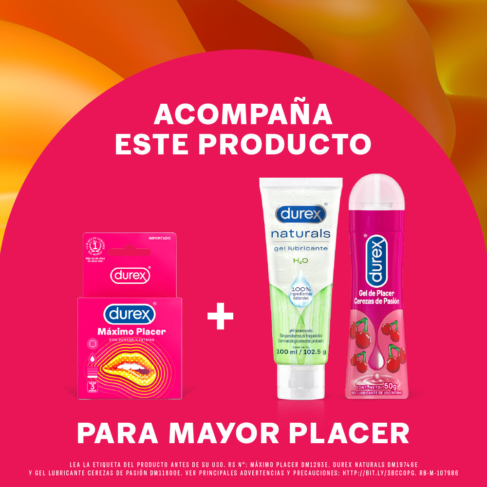 Pack Condones Durex Máximo Placer 12 Und