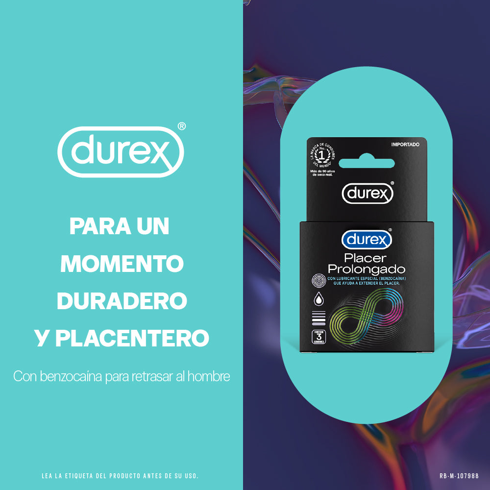 Pack Condones Durex Placer Prolongado 12 Und