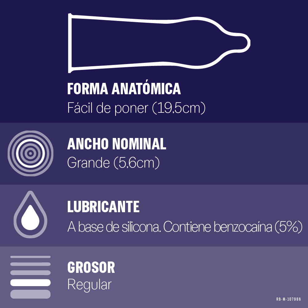 Pack Condones Durex Placer Prolongado 12 Und