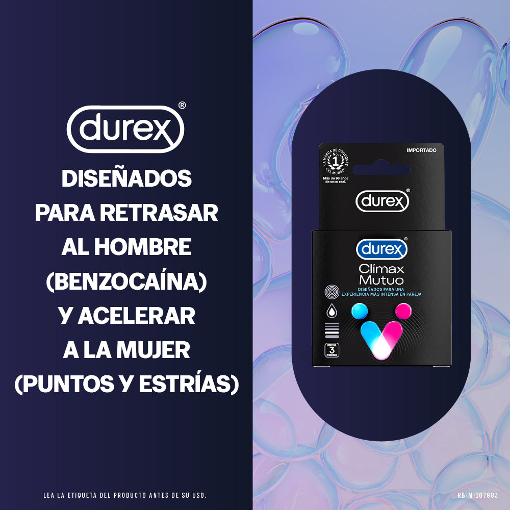 Pack Condones Durex Clímax Mutuo 12 Und