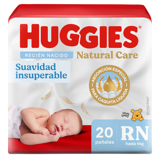 Pañal Huggies Natural Care Recién Nacido 20 Und