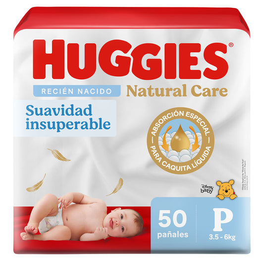 Pañales Huggies Natural Care P - 50 Unidades
