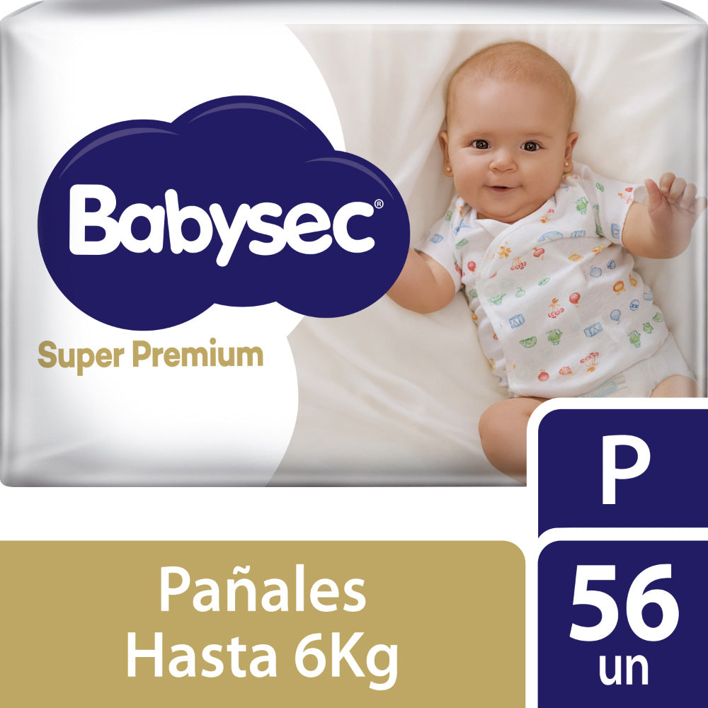 Pañales Babysec Super Premium P 56 Und