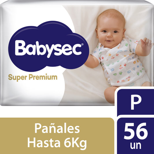 Pañales Babysec Super Premium P 56 Und