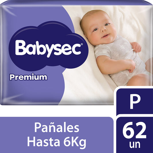 Pañales Babysec Premium P 62 Und