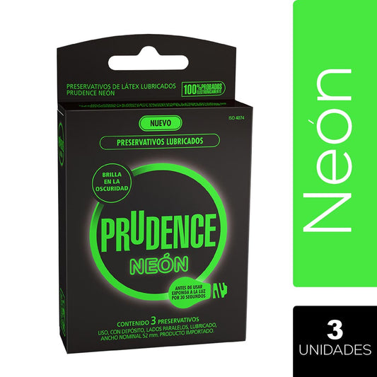Condones Prudence Neón 3 Und