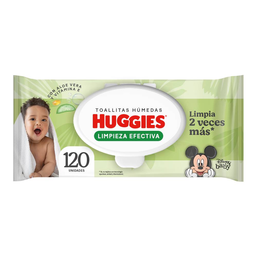 Toallitas Húmedas Huggies Limpieza Efectiva - 120 Und
